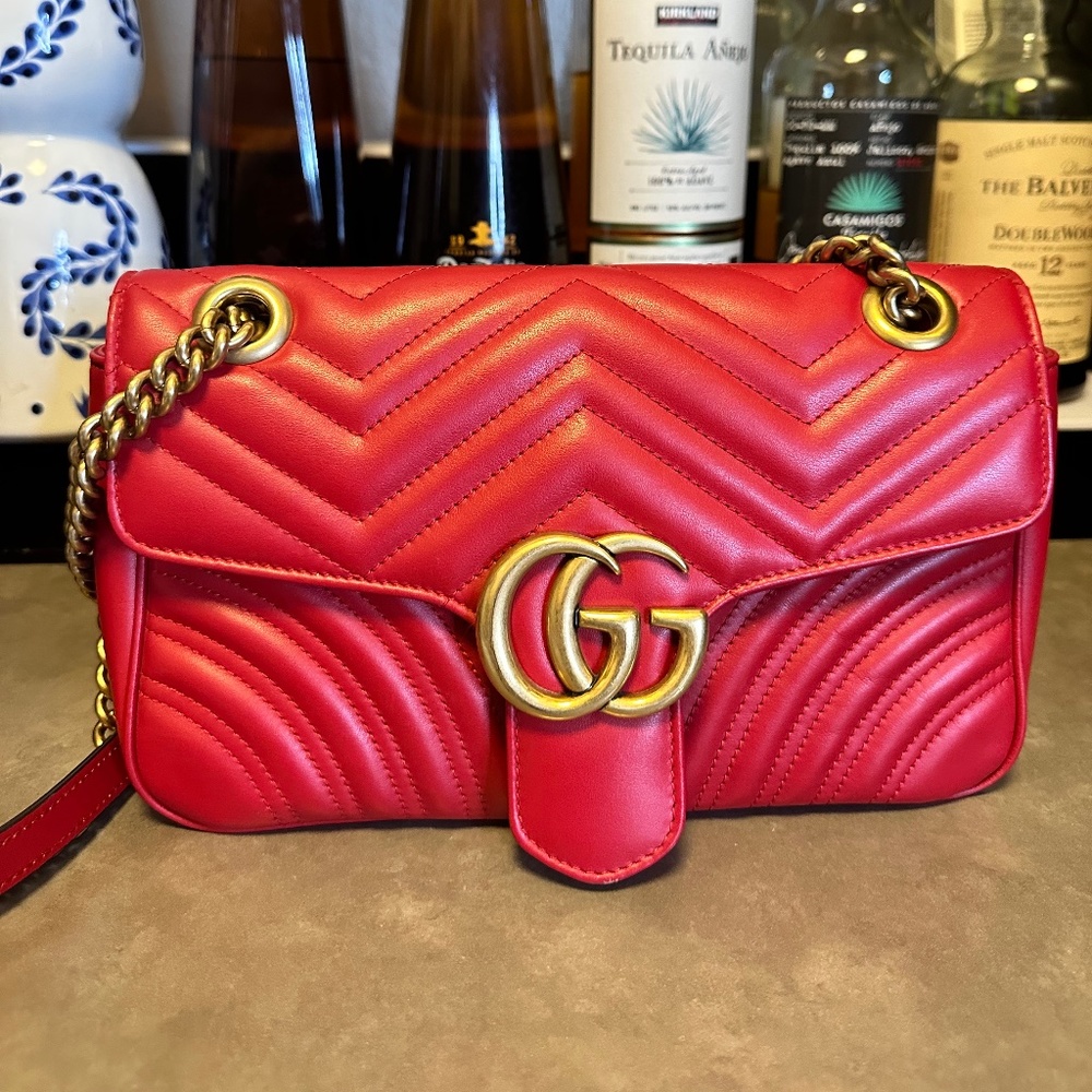 Red Gucci Marmont Bag